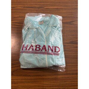Haband new old stock vintage blue green long sleeved pajamas size Small NWT